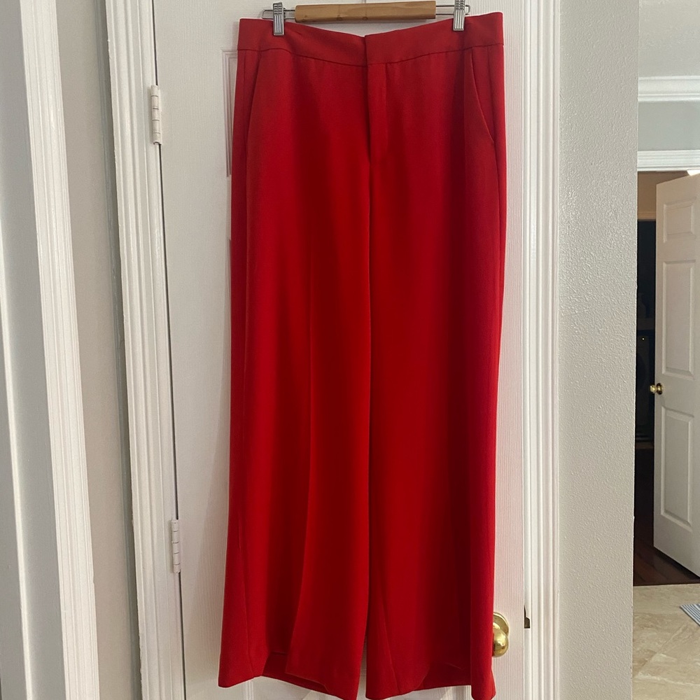 Banana Republic red wide leg pants